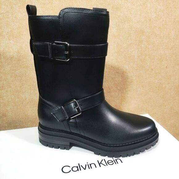 Calvin Klein Women's Galivan Almond Toe Black Booties Boots 8.5M - Picture 1 of 6